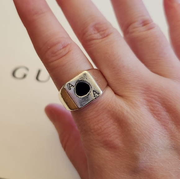 🔷️ Silver Ace Card Signet Ring Size 10 NWT - Picture 3 of 3